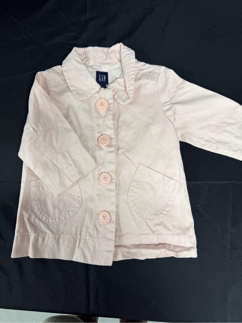 Vintage Baby Gap Ivory Cream Coat Jacket Peter Pan Collar Button Front Baby/Todd